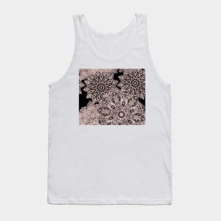 Rose gold mandala - jet black Tank Top